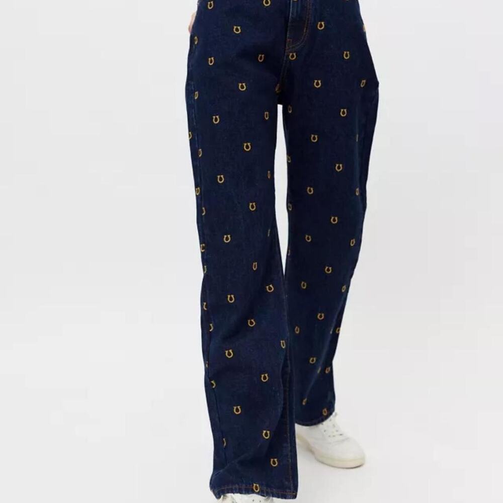 Urban outfitters $130 viral horseshoe baggy dad cowboy jeans sz 26